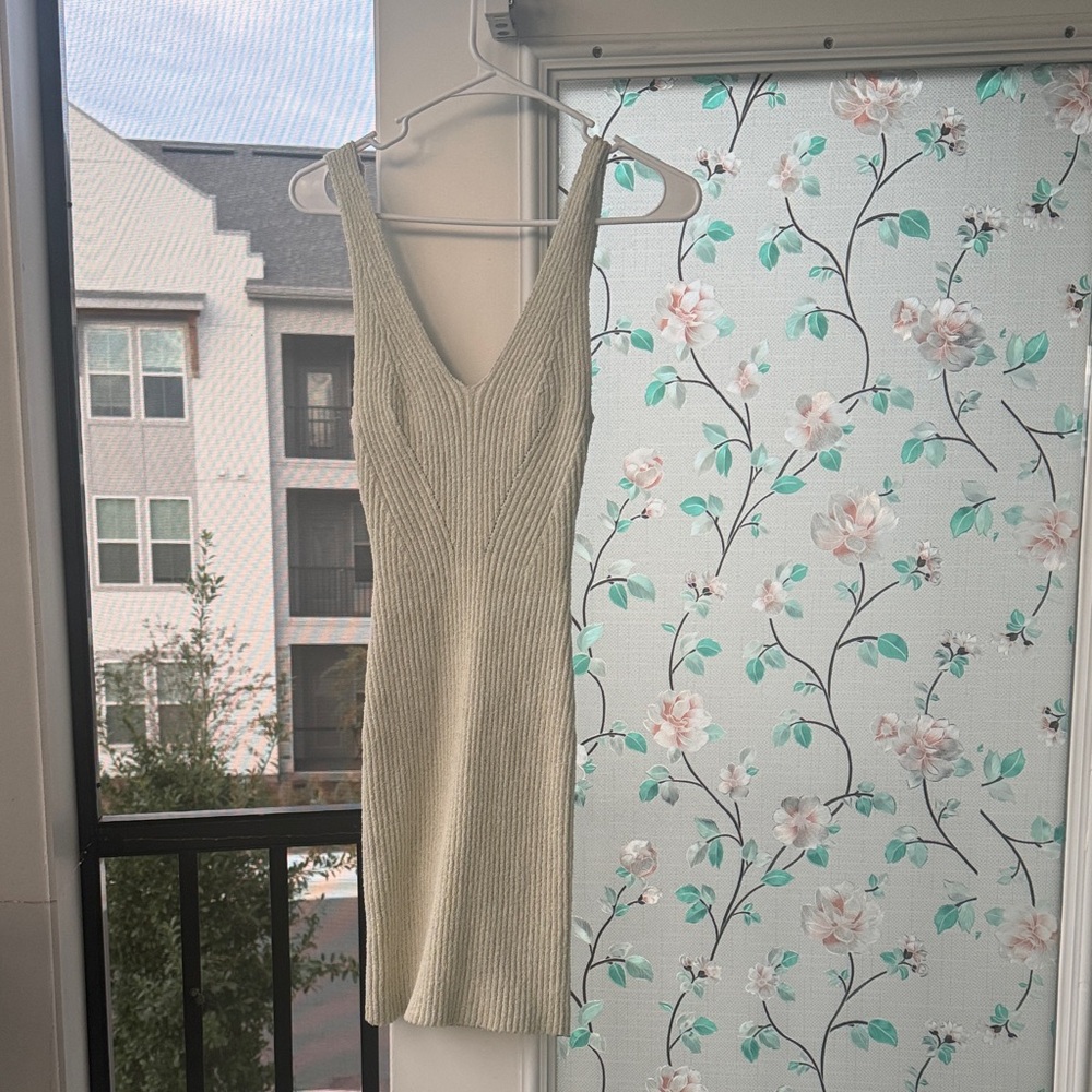Elegant Knit Seafoam Mini Dress